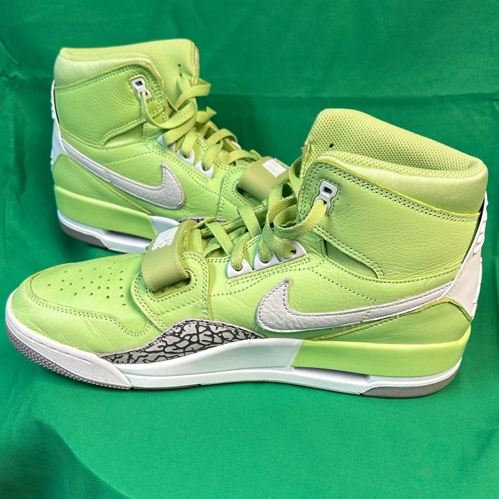 Jordan Lime Green and White Sneakers - Picture 4 of 4